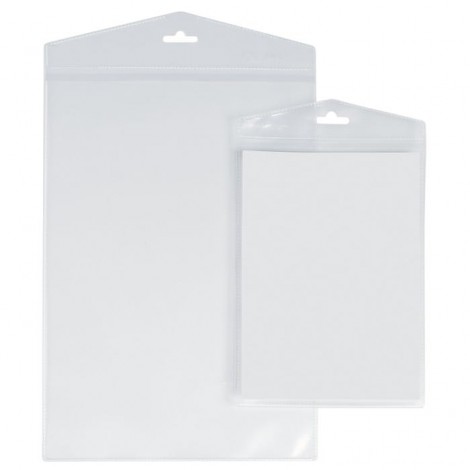 Buste porta,APPENDIMI avvisi 22x30cm - Buste in PVC con patella di chiusura e foro per appendere, finitura a buccia d`arancia, formato A4 - 10pz