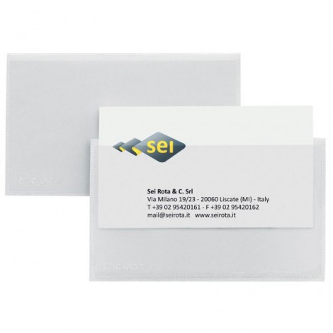 Porta biglietti Eticard T 5,5x9cm - Porta biglietti da visita in PVC autoadesivi, formato 5,5x9cm - 10pz