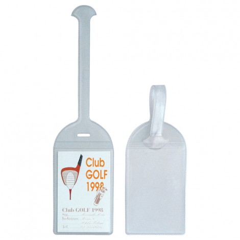 Portanome da valigia Travel 1 5,4x8,6cm - Tasca portanome in PVC antigelo con soffietto, formato 5,4x8,5cm - 10pz