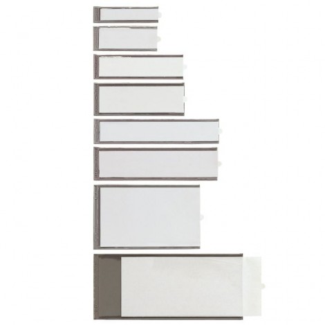 Porta etichette in PVC+ etichette 32x88mm - 8pz