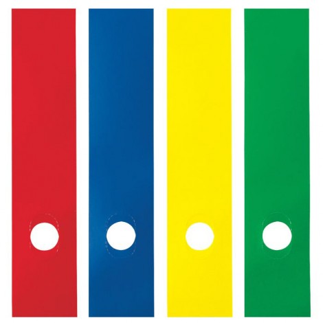 Copridorso autoadesivo in PVC, foro adattabile a qualsiasi registratore dorso 7cm colore giallo  - 10pz