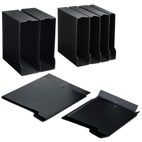 Custodia per raccoglitori A4 - 21x29,7cm d. 8cm nero - Custodia per raccoglitori A4 in colpan