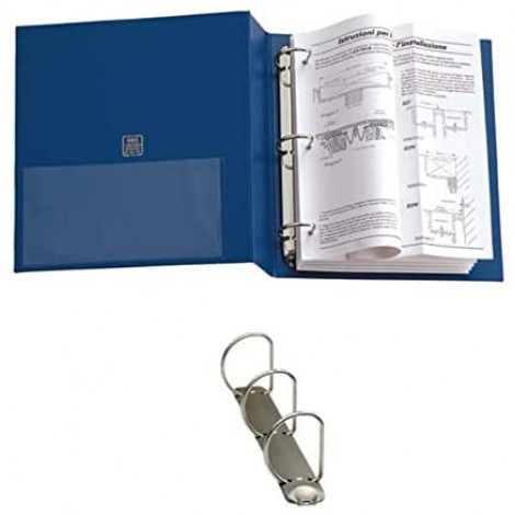 Raccoglitori Stelvio 22x30cm d. 5.5cm blu - Raccoglitore a 3 anelli a D da 40mm, 22X30cm - 1pz