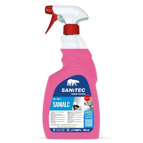 Detergente universale Sanialc con base alcolica flacone da 750 ml