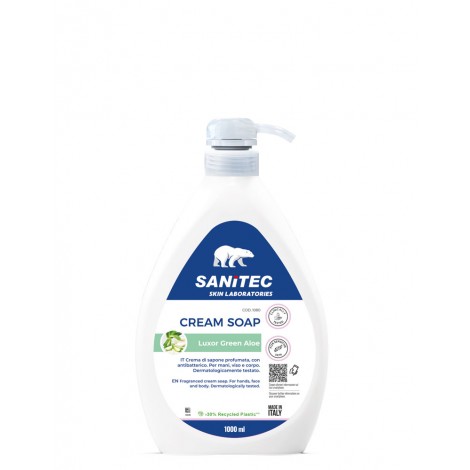 CREAM SOAP - Crema di sapone per mani, viso e corpo, con agenti idratanti, glicerina e antibatterico, pH 5,5. Dermatologicamente testato 1lt cod. 1080