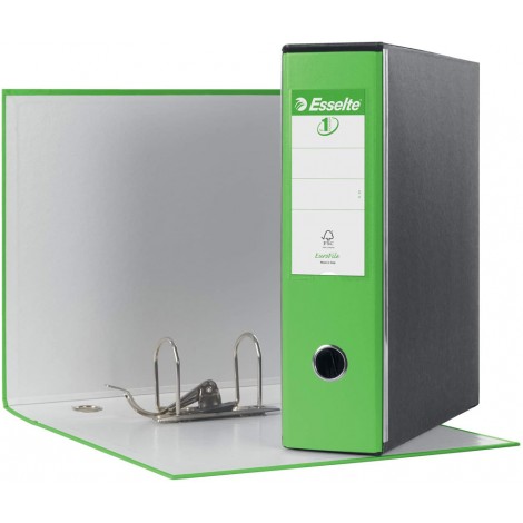 Esselte Eurofile G53 - Registratore commerciale dotato di foro di presa dorso 8cm colore verde vivido- 1pz