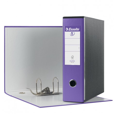 Esselte Eurofile G53 – Registratore commerciale dotato di foro di presa dorso 8cm colore viola – 1pz