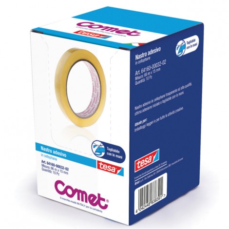 Tesa Nastro adesivo con supporto in cellophane 15mm x 66m colore trasparente  - Prezzo singolo, ord. minimo 10pz