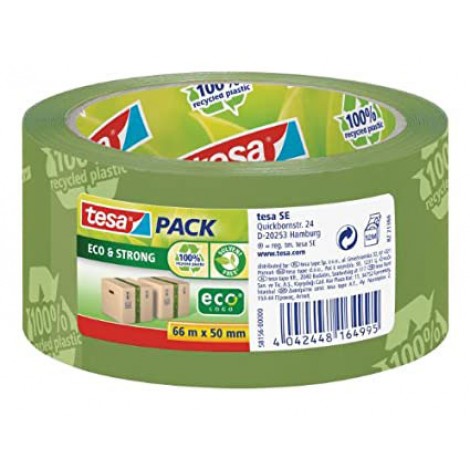 Nastro imballo silenzioso ECO & STRONG - Nastro ECO con adesivo solvent-free, silenzioso 50mm x 66m colore verde