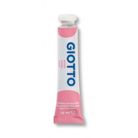 Tempera ultrafine concentrata in tubetto di alluminio, densa e coprente, diluibile con acqua 12ml colore rosa