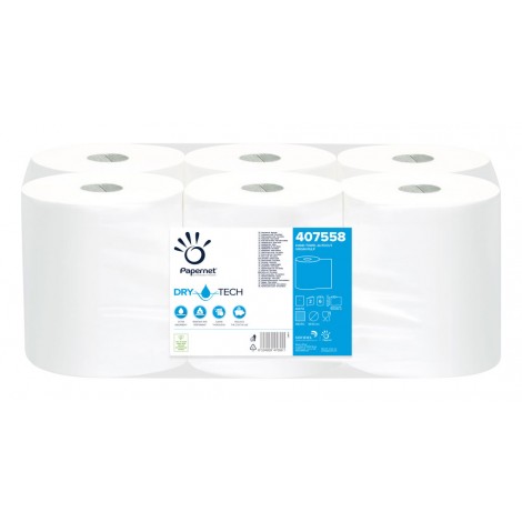 Asciugamani Drytech Autocut 100m, 1 strappo in pura cellulosa, goffratura micro, 2 veli