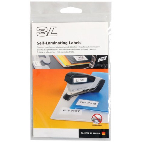 Etichette adesive in fogli - PPL Multiuso  - 30 etichette autoplastificanti, (20mmx60mm), ideali per contrassegnare materiali (avvisi, documenti) soggetti a polvere e umidità