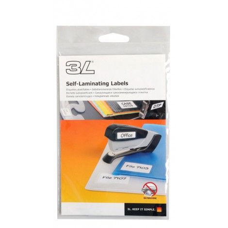 Etichette adesive in fogli - PPL Multiuso - 32 etichette autoplastificanti, (25mmx40mm), ideali per contrassegnare materiali (avvisi, documenti) soggetti a polvere e umidità