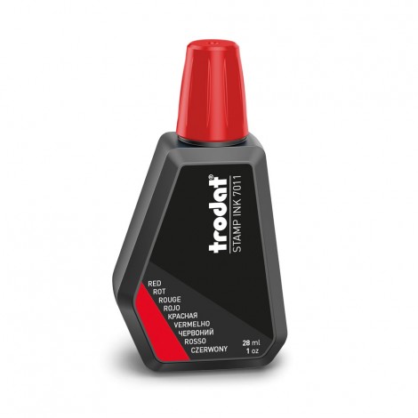 Trodat 7011 - Inchiostro per timbri in gomma 28ml colore rosso - 1pz