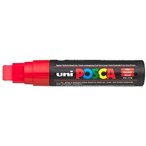 Paint PC17K – Marcatore permanente con inchiostro a base d`acqua pigmentato, punta 15mm colore rosso - Prezzo singolo, ord. minimo 5pz