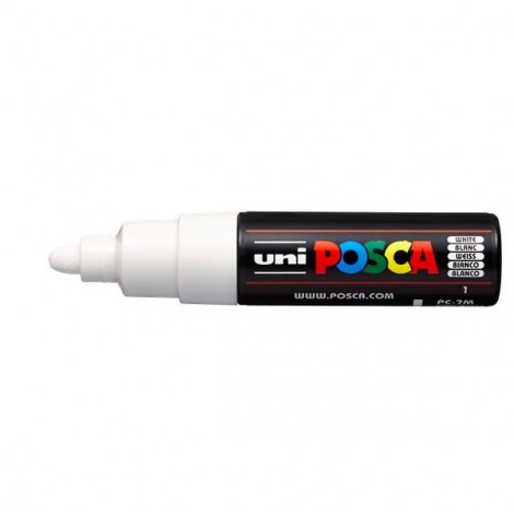Paint PC17M - Marcatore permanente con inchiostro a base d`acqua pigmentato, punta 5,5mm colore bianco - Prezzo singolo, ord. minimo 6pz