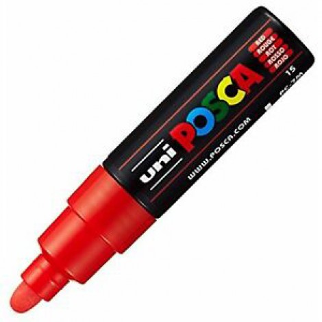 Paint PC17M – Marcatore permanente con inchiostro a base d`acqua pigmentato, punta 5,5mm colore rosso - Prezzo singolo, ord. minimo 6pz