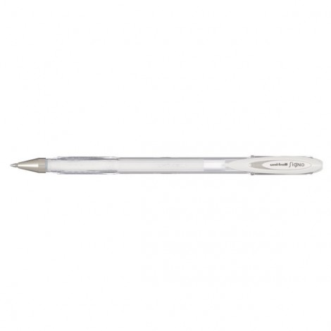 Signo - Penna a sfera con inchiostro in gel, gomma in silicone per cancellare e punta da 0.7mm colore bianco - Prezzo singolo, ord. minimo 12pz