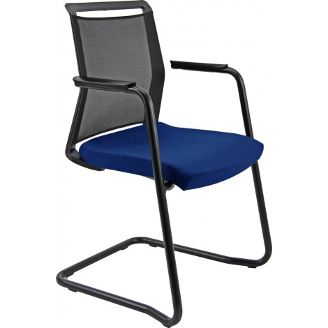 Seduta visitatore LLS in acciaio con schienale in rete colore blu - 1pz