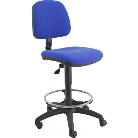 Unisit Sgabello EOE4 - Seduta tecnica alta ESOS E4 con poggiapiedi telescopico, non impilabile colore blu