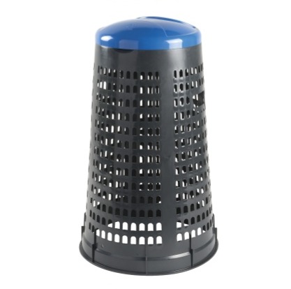 Bidone Portasacco Trespolo 110 Litri per Raccolta Differenziata – Plastica Resistente – Grigio con coperchio Blu