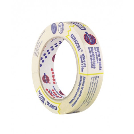 Eurocel MSK 6143 - Nastro in carta per mascheratura removibile entro 36 ore 25mm x 50m colore beige  - 1pz