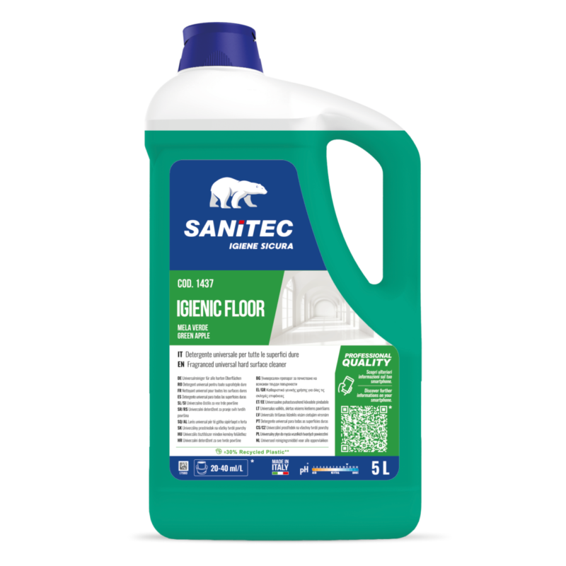 Detergente Igienic Floor per pavimenti mela verde tanica da 5 lt