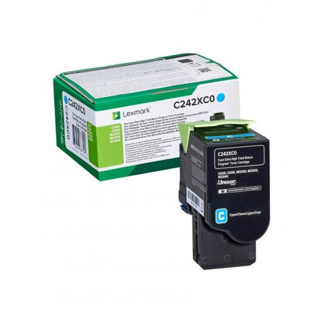 C242XC0 Toner ciano per Lexmark C 2425DW (3.500pg) 1pz