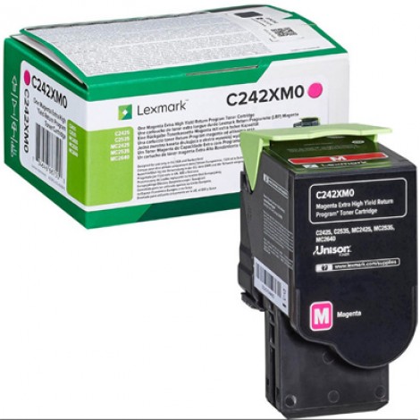 C242XM0 Toner magenta per Lexmark C 2425DW (3.500pg) 1pz