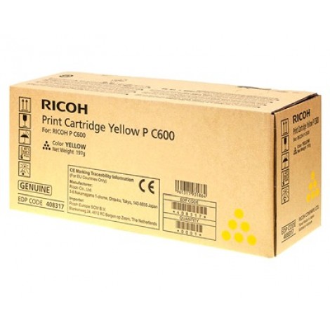 408317 Toner giallo per Ricoh P C600 (12.000pg) 1pz