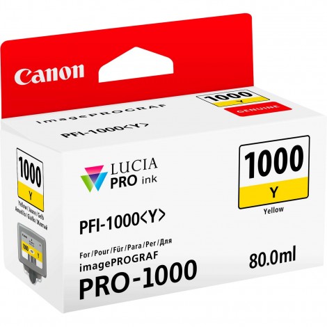 PFI1000 serbatoio giallo per Canon IMAGEPROGRAF PRO 1000 (80ml) 1pz