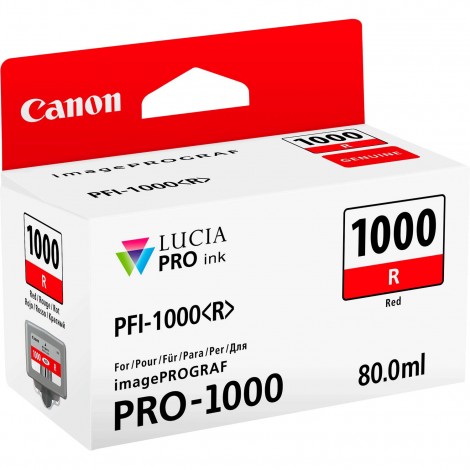 PFI1000 serbatoio rosso per Canon IMAGEPROGRAF PRO 1000 (80ml) 1pz