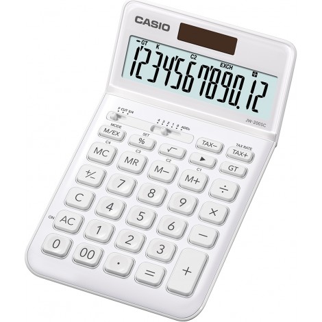Casio Calcolatrice da tavolo JW 200SC, display 12 cifre colore bianco
