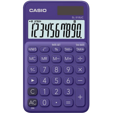 Casio Calcolatrice tascabile SL 310UC, display 10 cifre colore viola