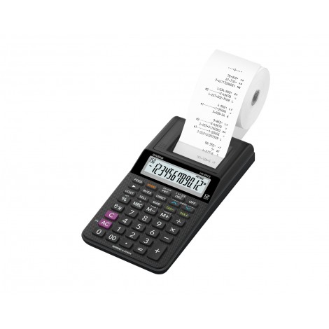 Casio Calcolatrice mini scrivente HR 8RCEBK, funzione Re-Print e After-Print