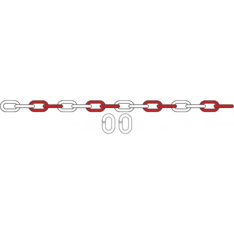 Cartelli Segnalatori – Catena in plastica da 5m con 2 gangi senza saldature colore bianco, rosso - 1pz