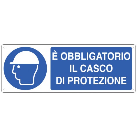 Cartelli Segnalatori – Cartello "E` obbligatorio il casco di protezione" 35x12,5cm - 1pz