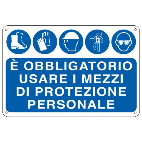 Cartelli Segnalatori – Cartello "E` obbligatorio usare i mezzi di protezione personale" 30x20cm - 1pz