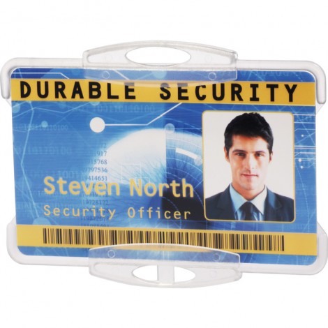 Durable Porta badge rigido con frontale aperto, formato 54x88mm, 10pz
