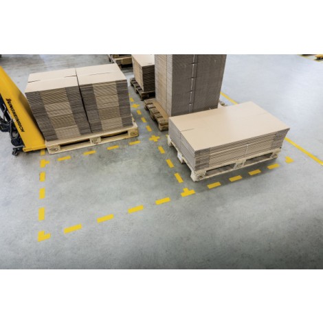 Durable Segnaletica da pavimento "a L" per l`individuazione di zone pericolose e spazi di stoccaggio colore giallo - 10pz