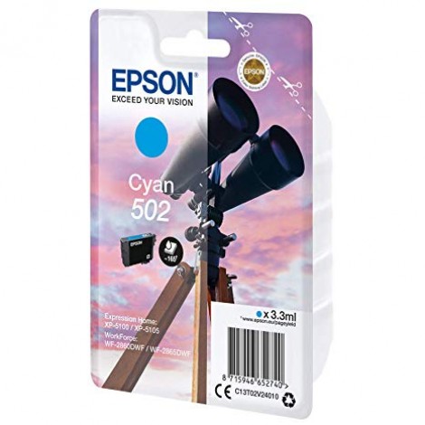 T02V2 cartuccia ciano per Epson EXPRESSION HOME XP 5100 (3,3ml) 1pz