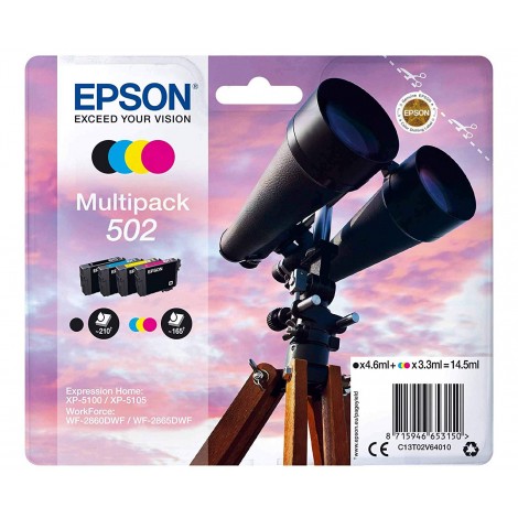 T02V6 cartuccia multipack CMYK - Cartuccia inchiostro nero, ciano, magenta e giallo per Epson EXPRESSION HOME XP 5100 (1x210pg - 3x165pg) 1Conf.