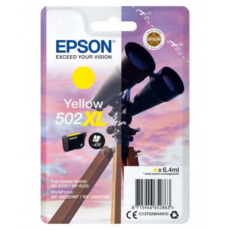 T02W4 cartuccia giallo per Epson EXPRESSION HOME XP 5100 (6,4ml) 1pz