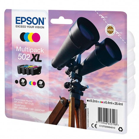 T02W6 cartuccia XL multipack CMYK - Cartuccia inchiostro nero, ciano, magenta e giallo per Epson EXPRESSION HOME XP 5100 (1x550pg - 3x470pg) 1Conf.