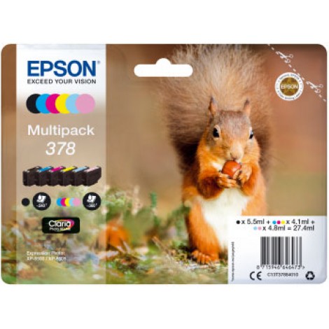 C13T37884010 T3788 Cartuccia inchiostro nero, ciano, ciano chiaro, magenta, magenta chiaro e giallo per Epson EXPRESSION PREMIUM PHOTO HD XP 8000 (1x5,5ml - 3x4,1ml - 2x4,8ml) 1Conf.