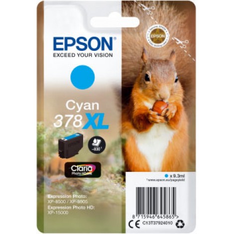 C13T37924010 T3792 cartuccia ciano per Epson EXPRESSION PREMIUM PHOTO HD XP 8000 (9,3ml) 1pz
