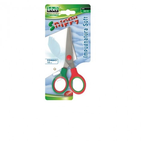 Lebez Snippy - Forbice soft 13cm con lama in acciaio, punta arrotondata, impugnatura in plastica morbida simmetrica - 1pz