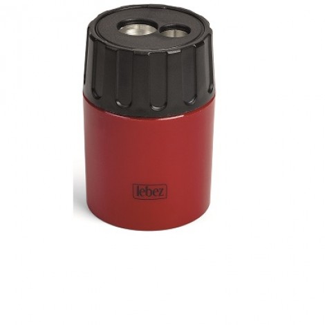 Lebez Temperamatite con serbatoio, 2 fori colore rosso, nero - Prezzo singolo, ord. minimo 12pz