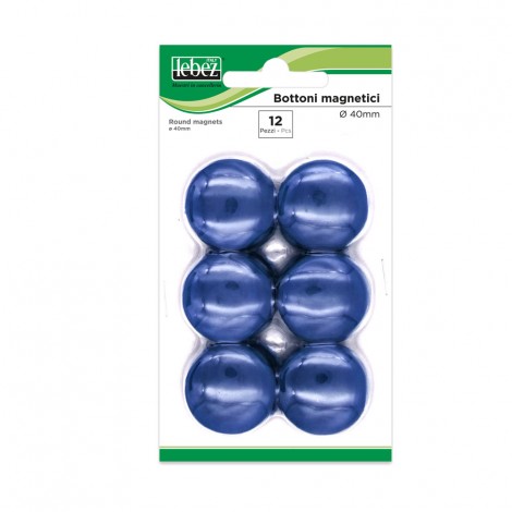 Lebez Bottoni magnetici colore blu 40mm - 12pz