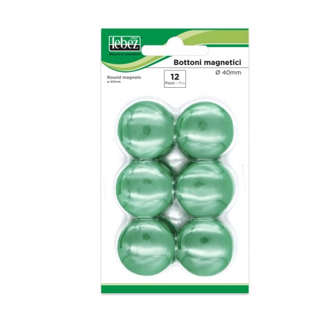 Lebez Bottoni magnetici colore verde - 12pz